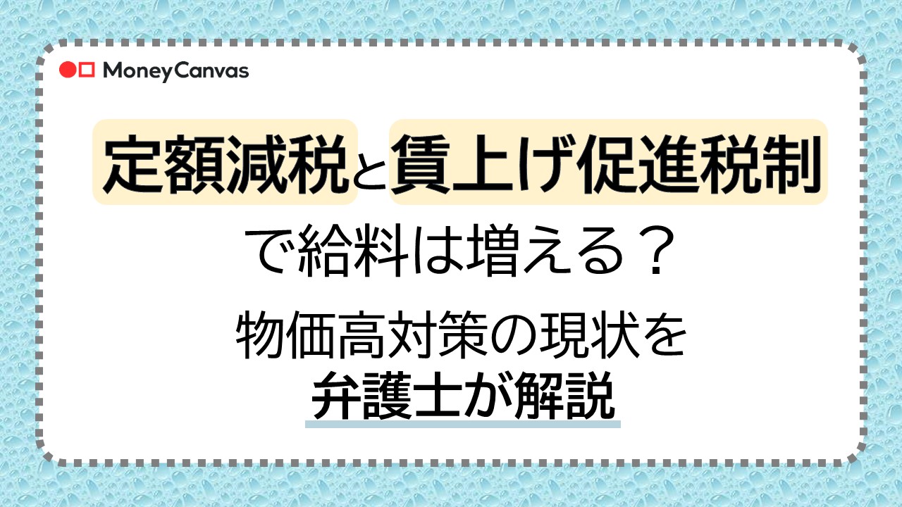 定額減税と賃上げ促進税制で給料は増える？　物価高対策の現状を弁護士が解説